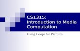 CS1315: Introduction to Media Computation Using Loops for Pictures.