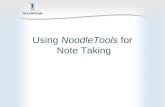 Using NoodleTools for Note Taking. Citations + notes = Work you’ll be proud of! Take effective notes. Keep them organized. –Effectively link sources and.