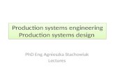 Production systems engineering Production systems design PhD Eng Agnieszka Stachowiak Lectures.