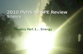 2010 PVHS NHSPE Review Science Physics Part 1… Energy.