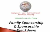 Immigrant and Multicultural Services Society Many Cultures…One People Family Sponsorship & Sponsorship Breakdown.