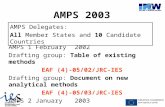 AMPS 2003 AMPS Delegates: All Member States and 10 Candidate Countries AMPS 1 February 2002 Drafting group: Table of existing methods EAF (4)-05/02/JRC-IES.