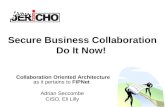 Secure Business Collaboration Do It Now! Collaboration Oriented Architecture as it pertains to FIPNet Adrian Seccombe CISO, Eli Lilly.