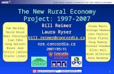 1 The New Rural Economy Project: 1997-2007 Bill Reimer Laura Ryser bill.reimer@concordia.ca nre.concordia.ca2007/05/31 Tom Beckley David Bruce Omer Chouinard.