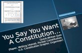 You Say You Want A Constitution… Quick-Writes Quiz (Paper, Writing Utensil, Pocket Constitution, U.S. Constitution Graphic Organizer) .