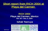 Itzhak Tserruya RICH 2004, Playa del Carmen 1 RICH 2004 Playa del Carmen, Mexico Nov. 30 – Dec. 5, 2004 Itzhak Tserruya Short report from RICH 2004 at.