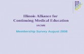 Illinois Alliance for Continuing Medical Education IACME Membership Survey August 2008.