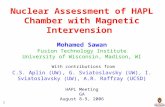 1 Nuclear Assessment of HAPL Chamber with Magnetic Intervension Mohamed Sawan Fusion Technology Institute University of Wisconsin, Madison, WI With contributions.
