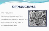 RIFAMICINAS FARMACOLOGÍA II Facultad de Medicina BUAP 2015 Goodman and Gilman 12ª Edición 2012 Pags: 1549 - 54 Capitulo 56 Sección VII Pag. 1550 - 54 DC.