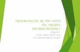 Implementación de SSH entre dos equipos (Windows/Windows) Integrantes: Daniel Eduardo Ramírez Cerón Julio Emanuelle Palacios Enriquez.