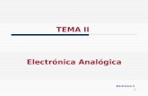 1 TEMA II Electrónica Analógica Electrónica II. 2 2 Electrónica Analógica 2.1 Amplificadores Operacionales. 2.2 Aplicaciones de los Amplificadores Operacionales.