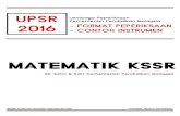 Matematik (KSSR) UPSR 2016 Format Dan Instrumen