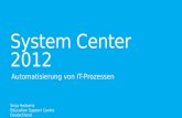 System Center 2012 Automatisierung von IT-Prozessen Sinja Herbertz Education Support Centre Deutschland.
