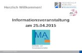 Autorenkennung: Name / Funktion1 Herzlich Willkommen! Informationsveranstaltung am 25.04.2015.