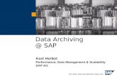 Data Archiving @ SAP Axel Herbst Performance, Data Management & Scalability SAP AG.