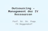 Outsourcing – Management der IV Ressourcen Prof. Dr. Dr. Popp FH Deggendorf.