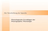 Die Verschriftung der Sprache Phonologische Grundlagen der Phonographie: Phonologie.