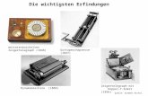Weiterentwickelter Zeigertelegraph (1846) Quelle: Siemens Archiv. Die wichtigsten Erfindungen Dynamomaschine (1866) Zeigertelegraph mit Doppel-T-Anker.