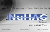 Universität Wien Numerical Harmonic Analysis Group “AskNu: Administor's Swiss Knife by NuHAG” Harald Schwab Hans G. Feichtinger .