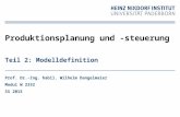 Teil 2: Modelldefinition Prof. Dr.-Ing. habil. Wilhelm Dangelmaier Modul W 2332 SS 2015 Produktionsplanung und -steuerung.