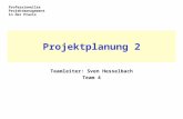 Professionelles Projektmanagement in der Praxis Projektplanung 2 Teamleiter: Sven Hesselbach Team 4.