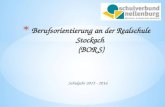 Schuljahr 2015 - 2016. Begrifflichkeiten & Zielsetzung BORS an der Realschule Stockach Unterricht Veranstaltungen & Angebote Zu erbringende Leistungen.