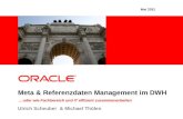Meta & Referenzdaten Management im DWH …oder wie Fachbereich und IT effizient zusammenarbeiten Ulrich Scheuber & Michael Thölen Mai 2011.