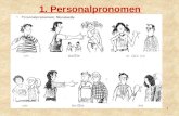 1. Personalpronomen 1. ich du er sie es wir ihr sie Sie “I” “you” informal singular (addressing a friend, child or relative) the pronoun for every noun.