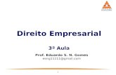 1 Direito Empresarial 3ª Aula Prof. Eduardo S. N. Gomes esng11111@gmail.com.
