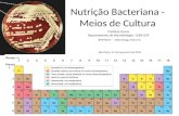 Nutrição Bacteriana - Meios de Cultura Cristiane Guzzo Departamento de Microbiologia - ICBII-USP BMM0271 – Microbiologia Básica para Odontologia - Noturno.