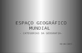 ESPAÇO GEOGRÁFICO MUNDIAL - CATEGORIAS DA GEOGRAFIA- 08/04/2015.