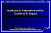 Introdução ao Tratamento e ao Pós- tratamento de Esgotos Curso sobre Pós-tratamento de Efluentes Anaeróbios Carlos Augusto de Lemos Chernicharo Departamento.