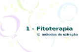 1 - Fitoterapia E métodos de extração. Definição exclusivamenteO produto fitoterápico é todo medicamento tecnicamente elaborado, empregando-se exclusivamente.