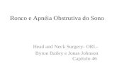 Ronco e Apnéia Obstrutiva do Sono Head and Neck Surgery- ORL- Byron Bailey e Jonas Johnson Capítulo 46.