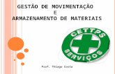 GESTÃO DE MOVIMENTAÇÃO E ARMAZENAMENTO DE MATERIAIS Prof. Thiago Costa.