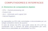 COMPUTADORES E INTERFACES A. Elementos de computadores digitais - CPU – Central processing unit - Control Unit - ALU – Arithmetic and Logical Unit - Internal.