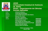 UESB Universidade Estadual do Sudoeste da Bahia DCSA – Departamento de Ciências Sociais Aplicadas Curso:Ciências Econômicas Matéria: Teoria Microeconômica.