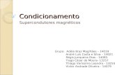 Condicionamento Supercondutores magnéticos Grupo: Adèle Braz Maglhães – 14019 André Luís Costa e Silva – 14021 Régis Junqueira Dias - 14085 Tiago César.