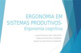 ERGONOMIA EM SISTEMAS PRODUTIVOS- Ergonomia cognitiva Loyane Gonçalves Lopes 12/0125706 Rafaela Sano Machado 11/0039360 Tatyelle Carvalho Pimentel 12/0042401.