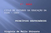 CICLO DE ESTUDOS DA EDUCAÇÃO DA VIDA - CEEV PRINCÍPIOS DOUTRINÁRIOS Virgínia de Mello Shinzato.