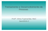 Treinamento e Desenvolvimento de Pessoas Profª. Vilma Tupinambá, MsC Sem2015.2.