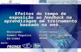 1 Efeitos do tempo de exposição ao feedback na aprendizagem em treinamento baseado na web. Mestrando: Rommel Nogueira 04/41864Orientadora: Profa. Dra.