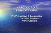 INTRODUÇÃO À TERMOTERAPIA Profª. Luciana C Lourenção Caroline Reveles Ivana Glaucia.