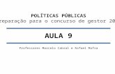 POLÍTICAS PÚBLICAS Preparação para o concurso de gestor 2009 AULA 9 Professores Marcelo Cabral e Rafael Mafra.