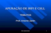 Prof. Antonio Zanin1 APURAÇÃO DE IRPJ E CSLL TRIBUTOS Prof. Antonio Zanin.