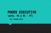 PODER EXECUTIVO (arts. 76 a 91 – CF) Prof. Fernanda Cintra.