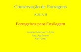 Conservação de Forragens AULA II Forrageiras para Ensilagem Leandro Martins D’Ávila Eng. Agrônomo Abril 2014.