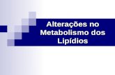 Alterações no Metabolismo dos Lipídios. Ácidos Graxos:  Saturados  Insaturados Monoinsaturados Poliinsaturados Classificação dos Lipídios.