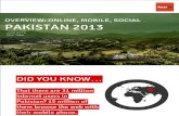 Pakistan 2013 - Overview Online Mobile & Social