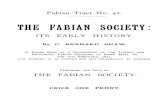 Fabian Society - Its Early History, The (Fabian Tract No 41 - Shaw - 1892) A